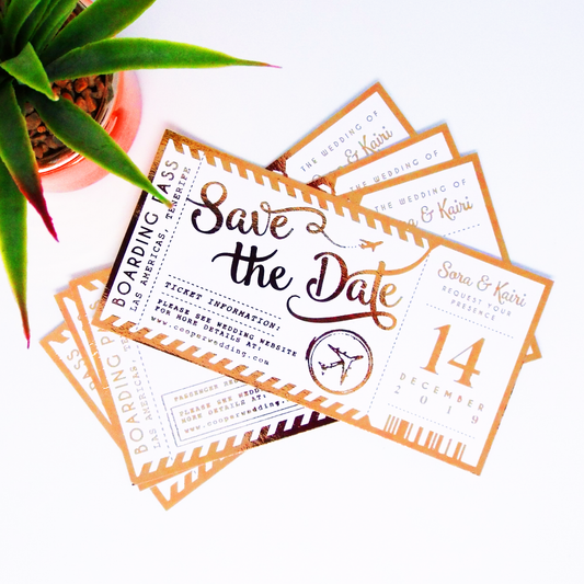 Plane Ticket Save the Dates
