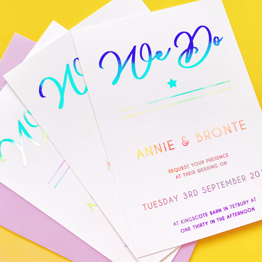 Holographic Wedding Invitation/Save the Date