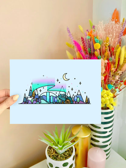 Winter Skyline Wall Art Print