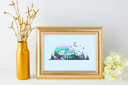 Winter Skyline Wall Art Print