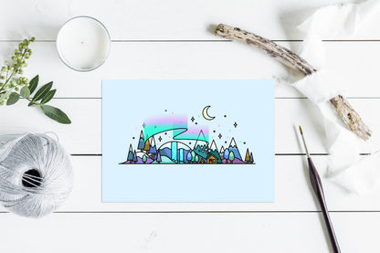 Winter Skyline Wall Art Print