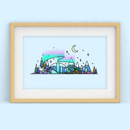 Winter Skyline Wall Art Print